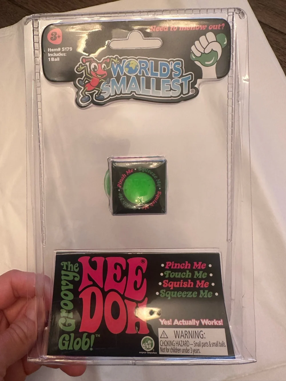 RARE World’s Smallest NeeDoh Groovy Glob Green NWT Sealed Schylling Stress Ball